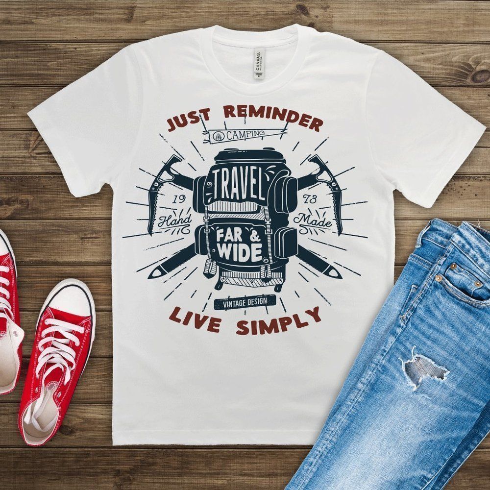 Travel T-Shirt Bella Canvas Tee Shirt White